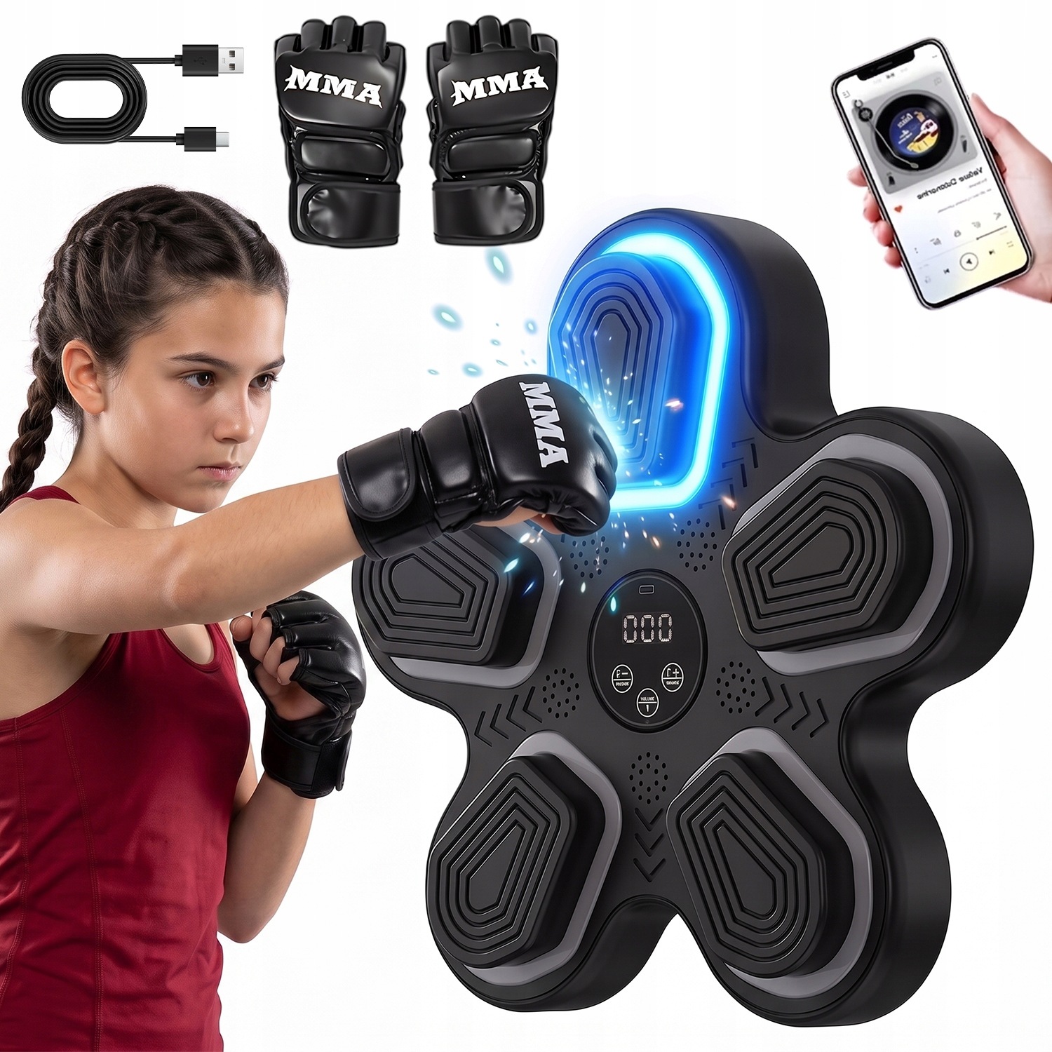 Hudební Boxovací Stroj Namontovaný Na Stěně Pomocí Bluetooth Pro Děti I Dospělé