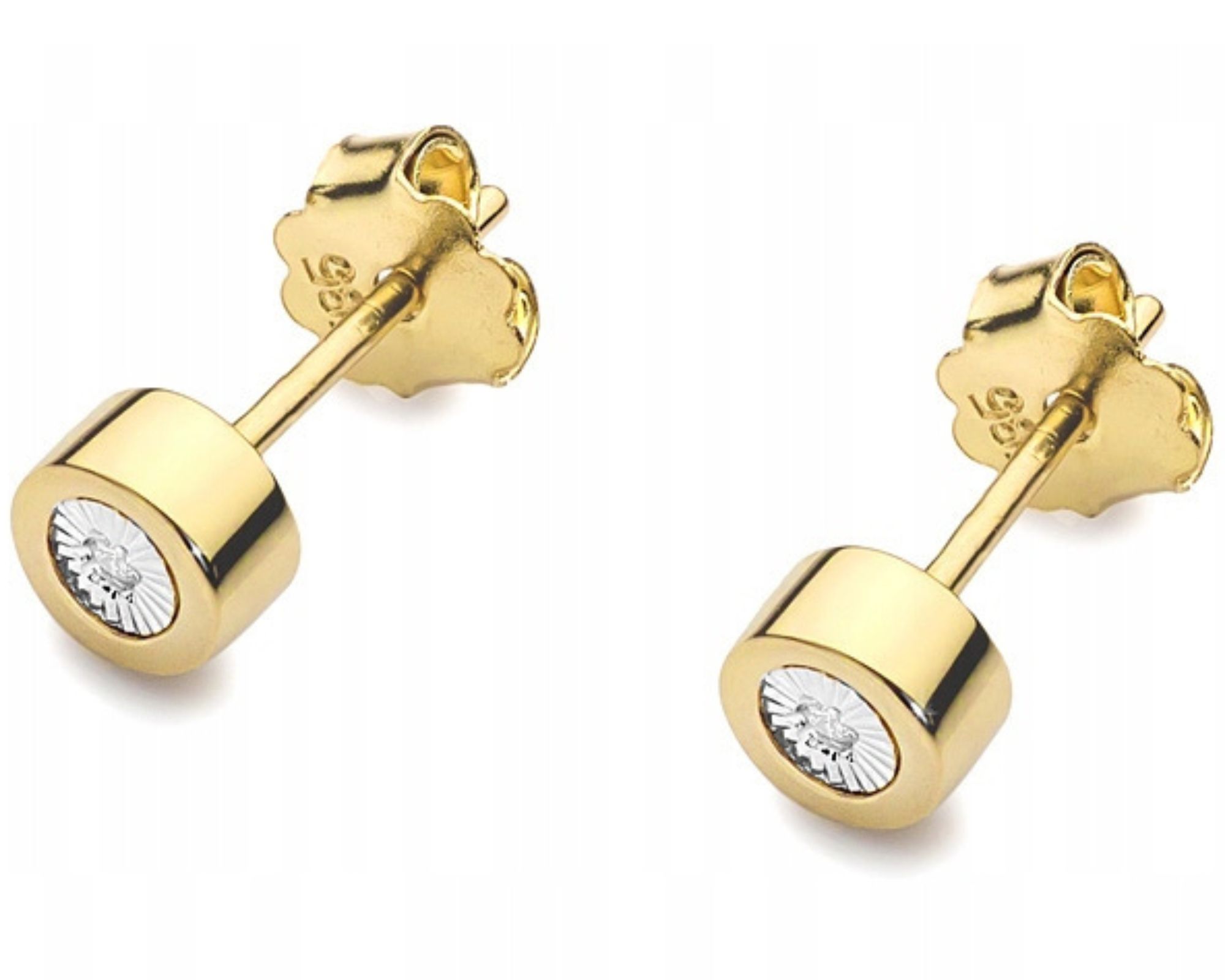 Zlaté náušnice s brilianty puzetky šroubovací kulaté