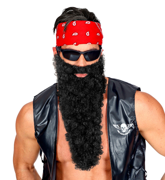 BRODA ROZBÓJNIKA CZARNA BUJNA DŁUGA Z WĄSAMI