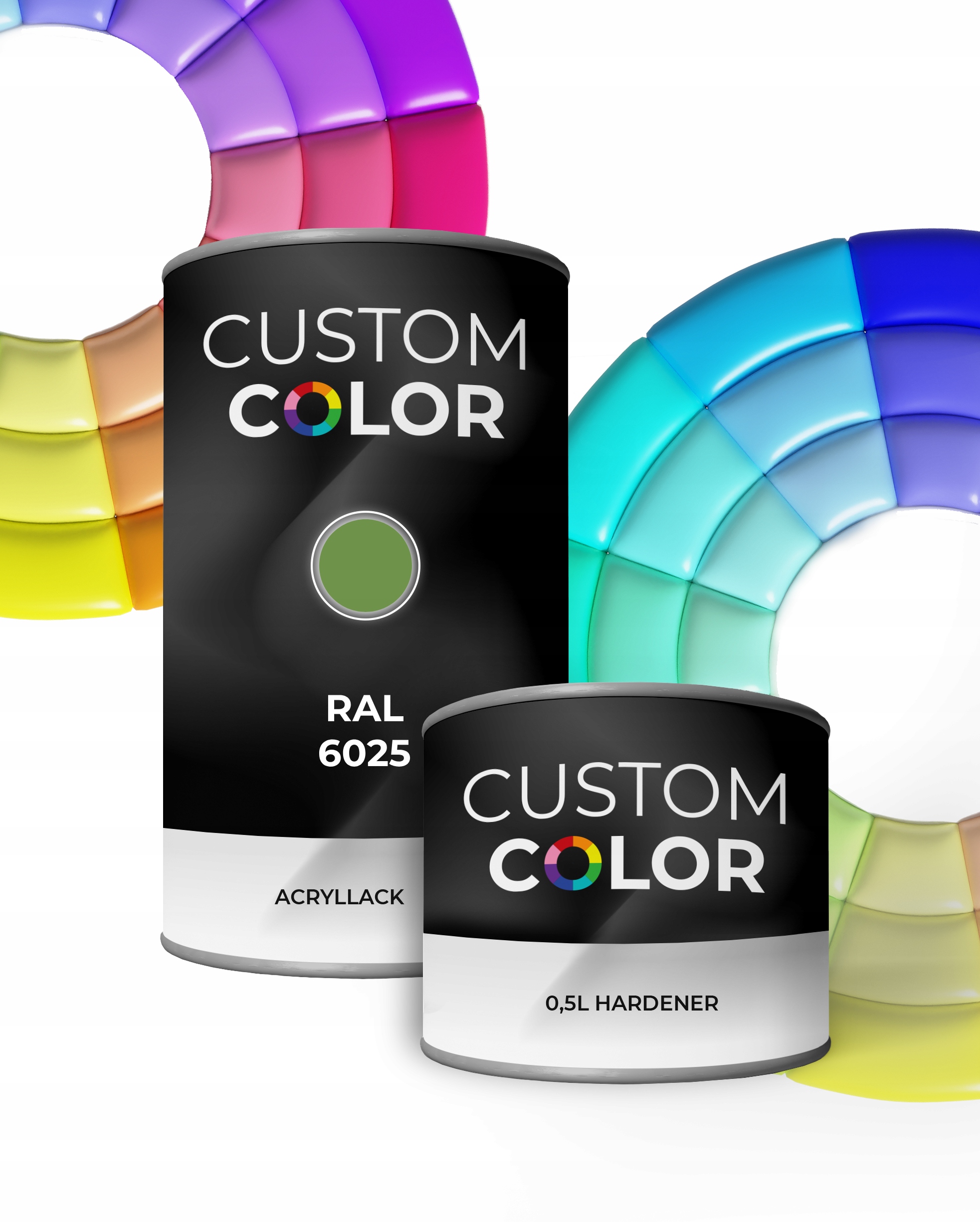 Custom Color Ral 6025 połysk Lakier 2:1 Farba poliuretan akryl 1L 0,5L