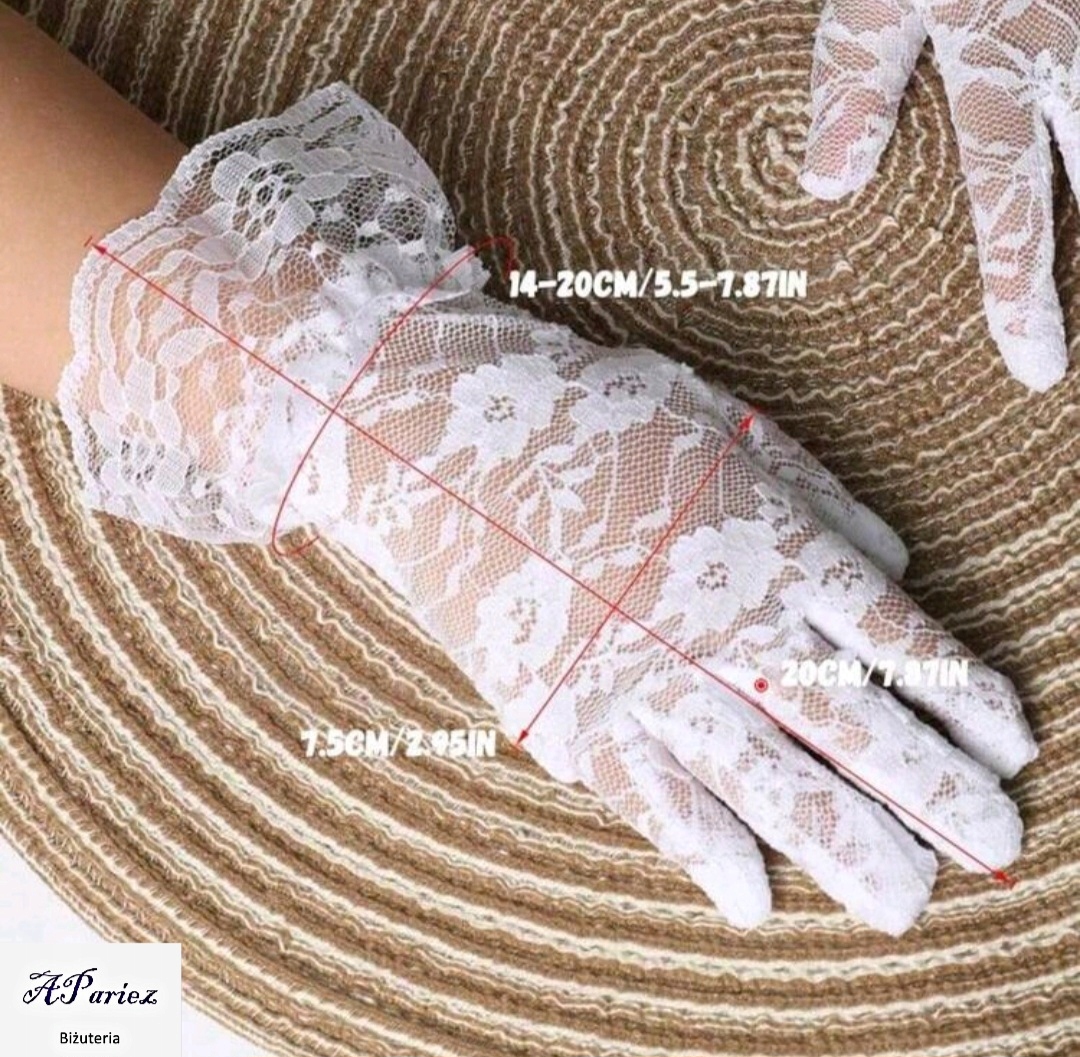 Do0016 Rękawiczki ślubne delikatne kwiatuszki Kod producenta B240312138619