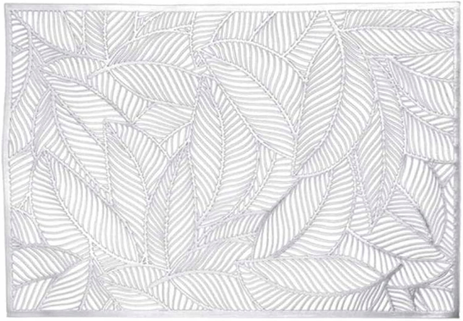 

Podkładka Na Stół Metaliczna Ażur Liście Srebrna