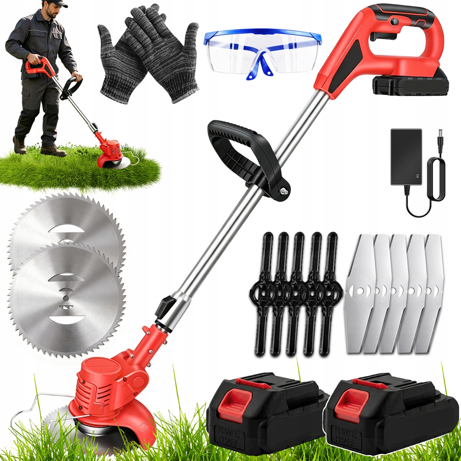 Aku Vyžínač Teleskopická Křovinořez Zahradní Sekačka Na Trávy