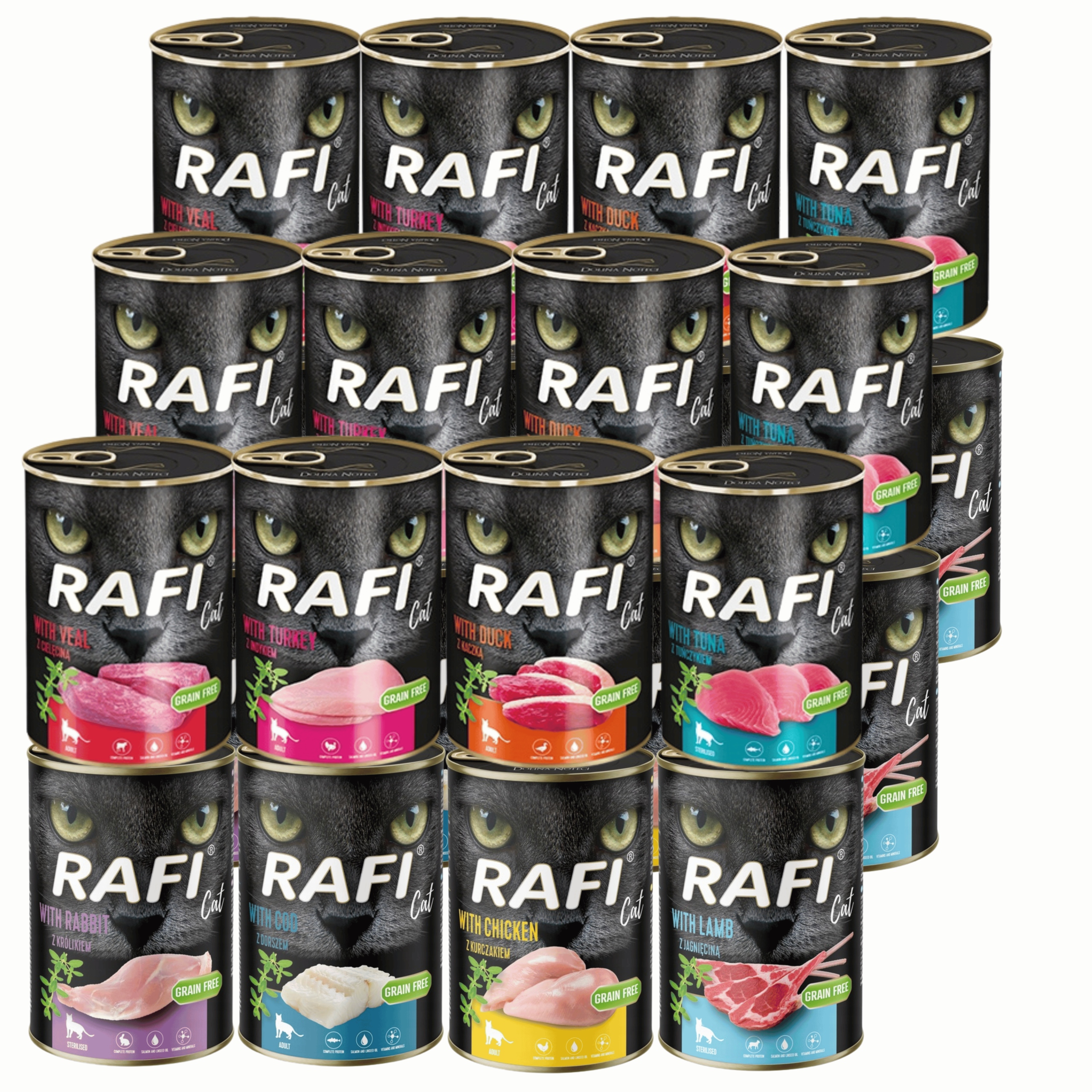 Rafi Cat Dolina Noteci MIX 8 Smak Kot New 24x400g