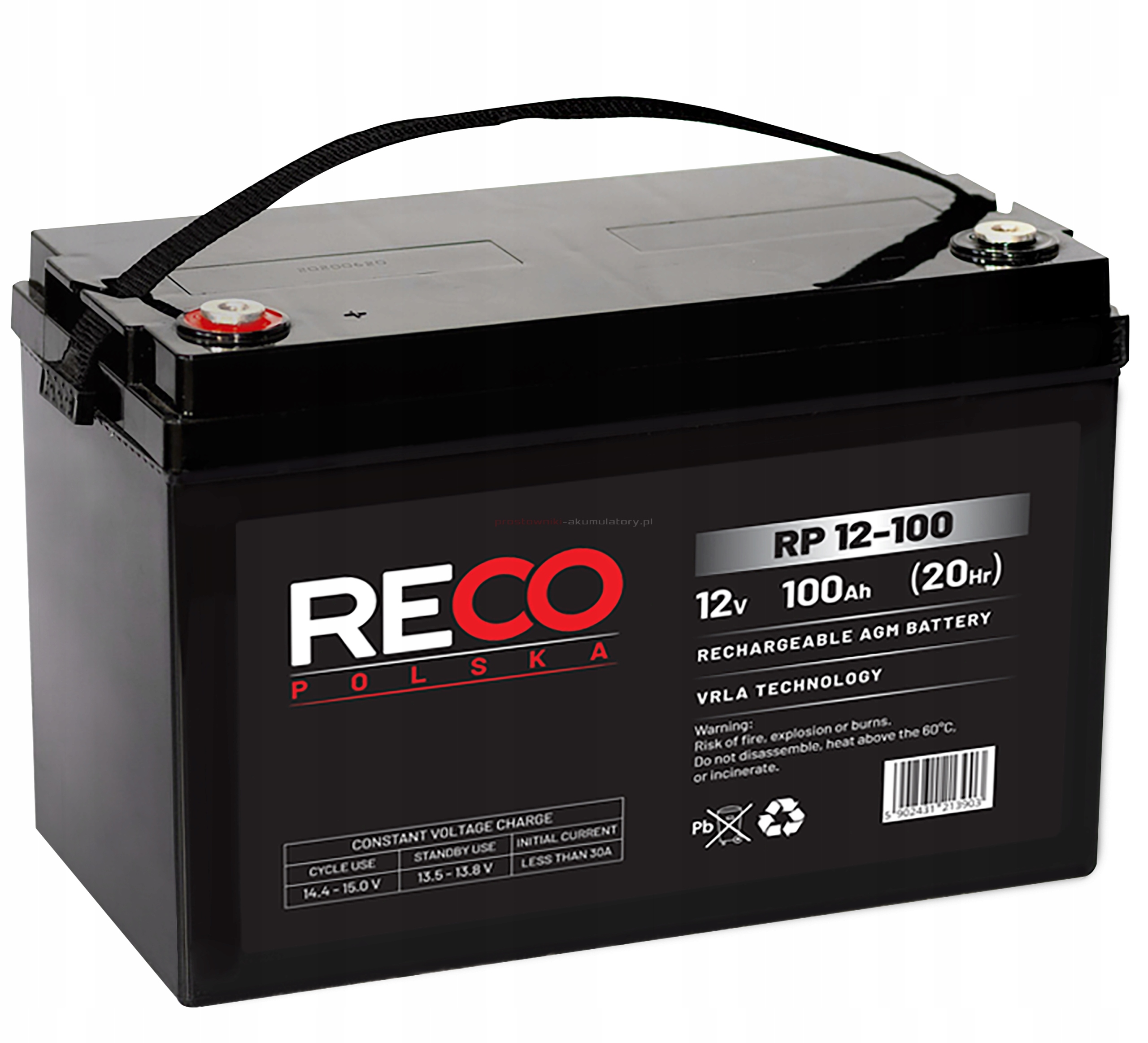 Akumulator Reco RP12-100 Agm bezobsługowy 12 volt 100Ah