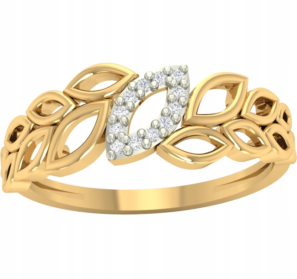 Prstýnek Se Zirkony Tvar Listu Pr. 585