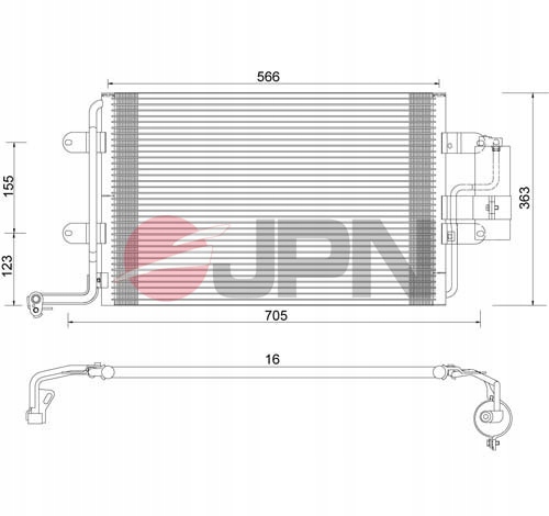 60C9136-JPN/JPN Радиатор кондиционера jpn