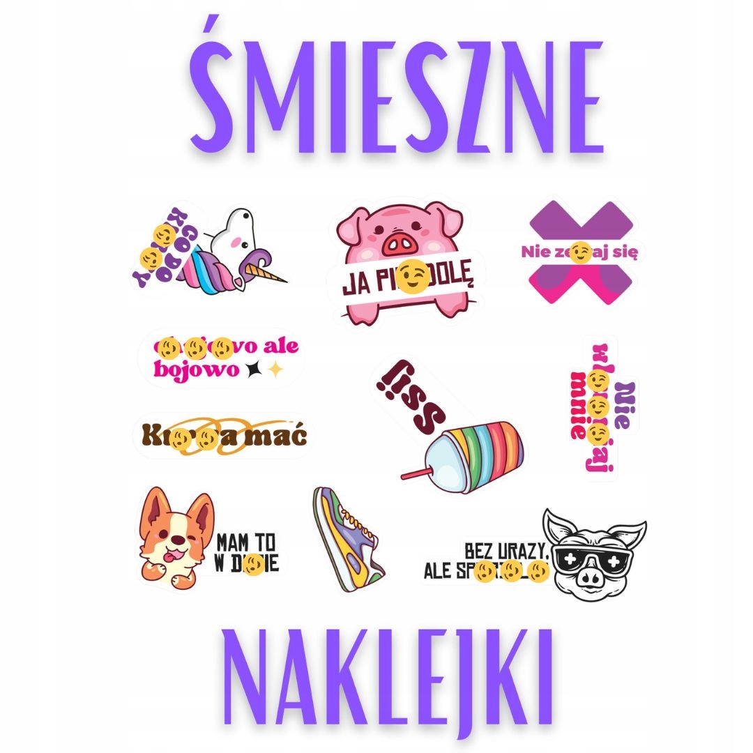 

Śmieszne naklejki z przekleństwami , 10 sztuk. NK1