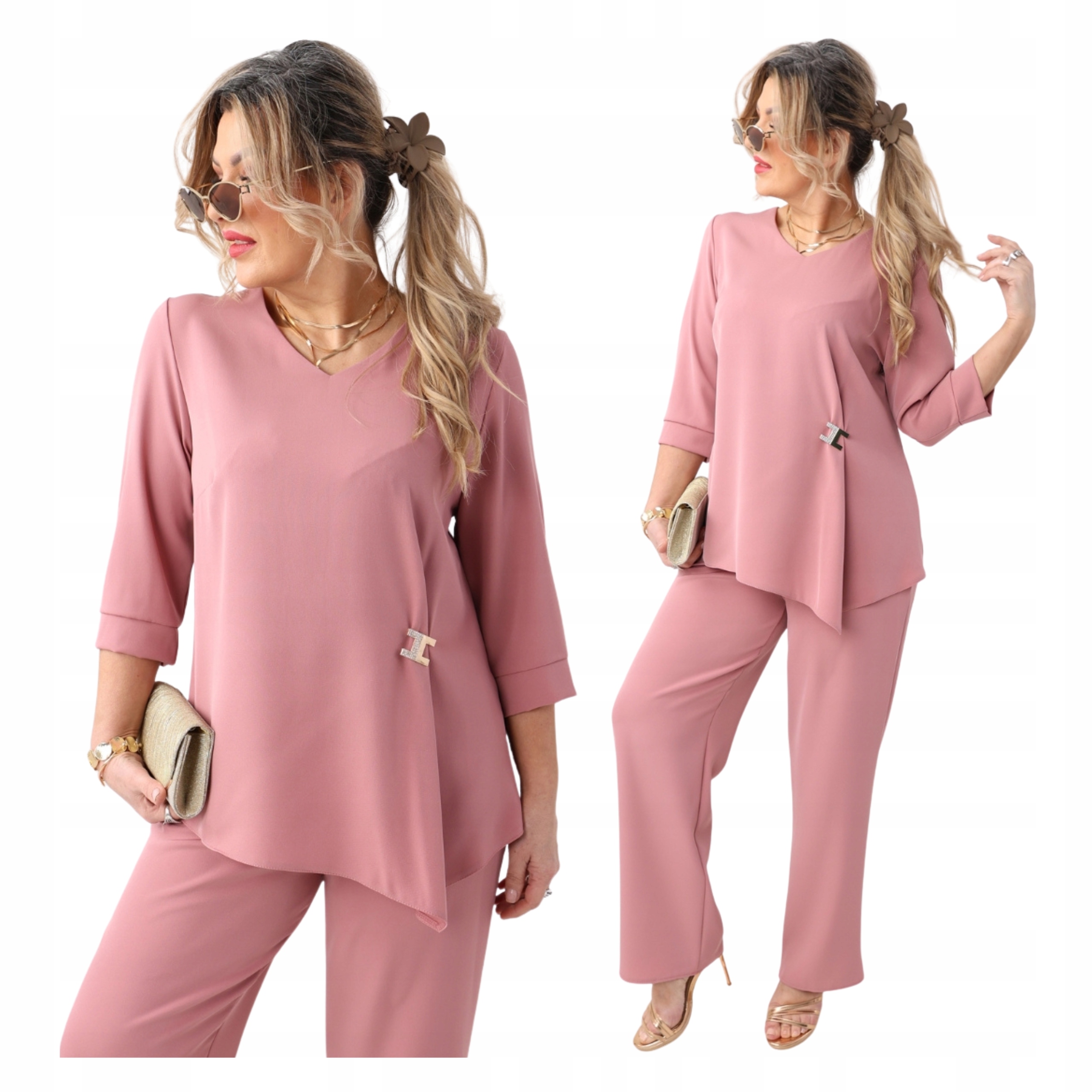 komplet damski z spodniami duże rozmiary Polski Producent luźny