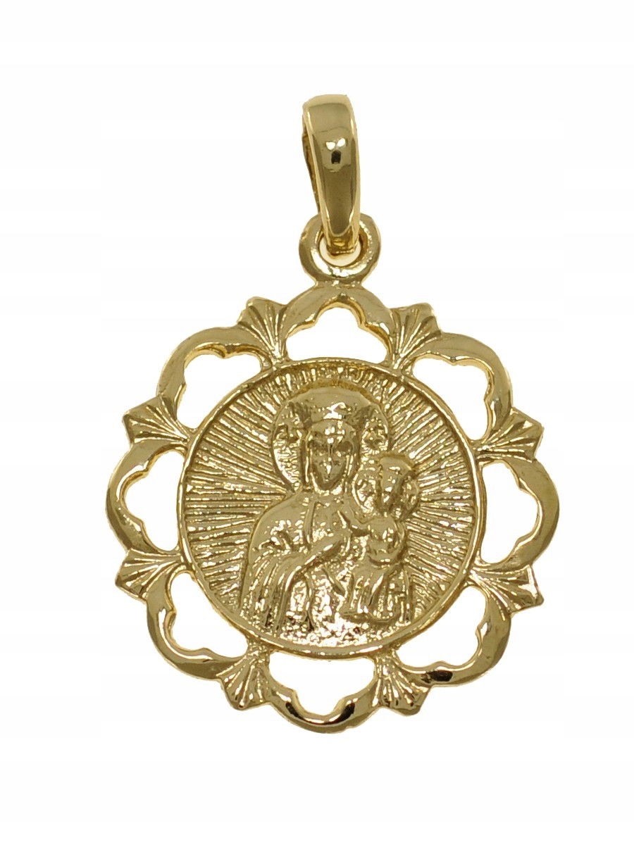 Zlatý Medailonek S Pannou Marií Čenstochovskou Pr. 585