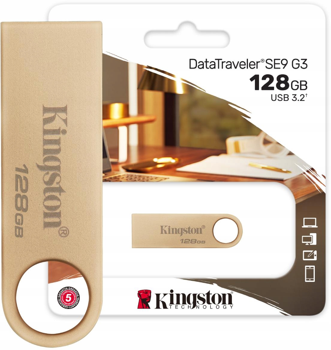 Kingston Pendrive Data Traveler DTSE9G3 128 GB USB3.2 Gen1 Pojemność 128 GB