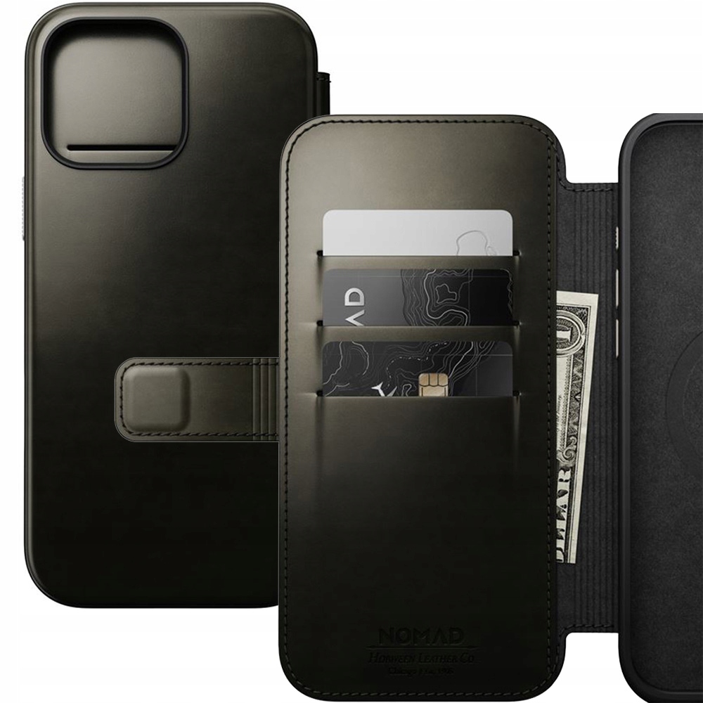 Flipové púzdro Nomad pre Apple iPhone 16 Pre Max zelené