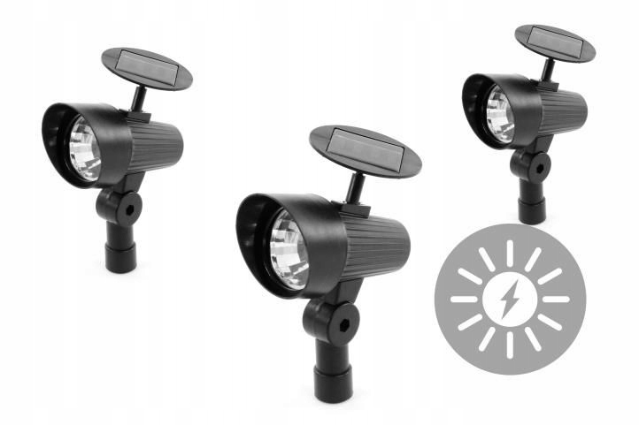 Sada zahradních solárních Led osvětlení 3ks reflektorů Garth