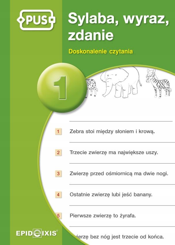 Pus Sylaba, Wyraz, Zdanie 1 Doskonalenie Czytania