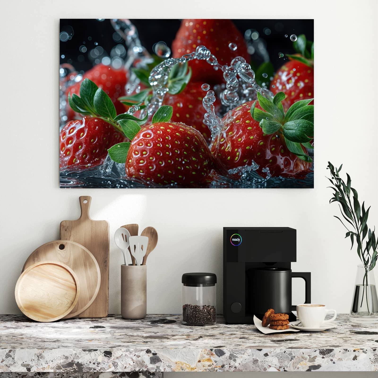 Magnetická tabule Svěží Jahody Košík 90 × 60 cm
