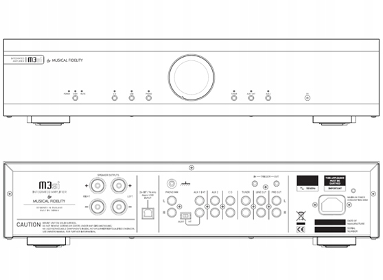 MUSICAL FIDELITY M3si WZMACNIACZ STEREO USB DAC Kolor srebrny