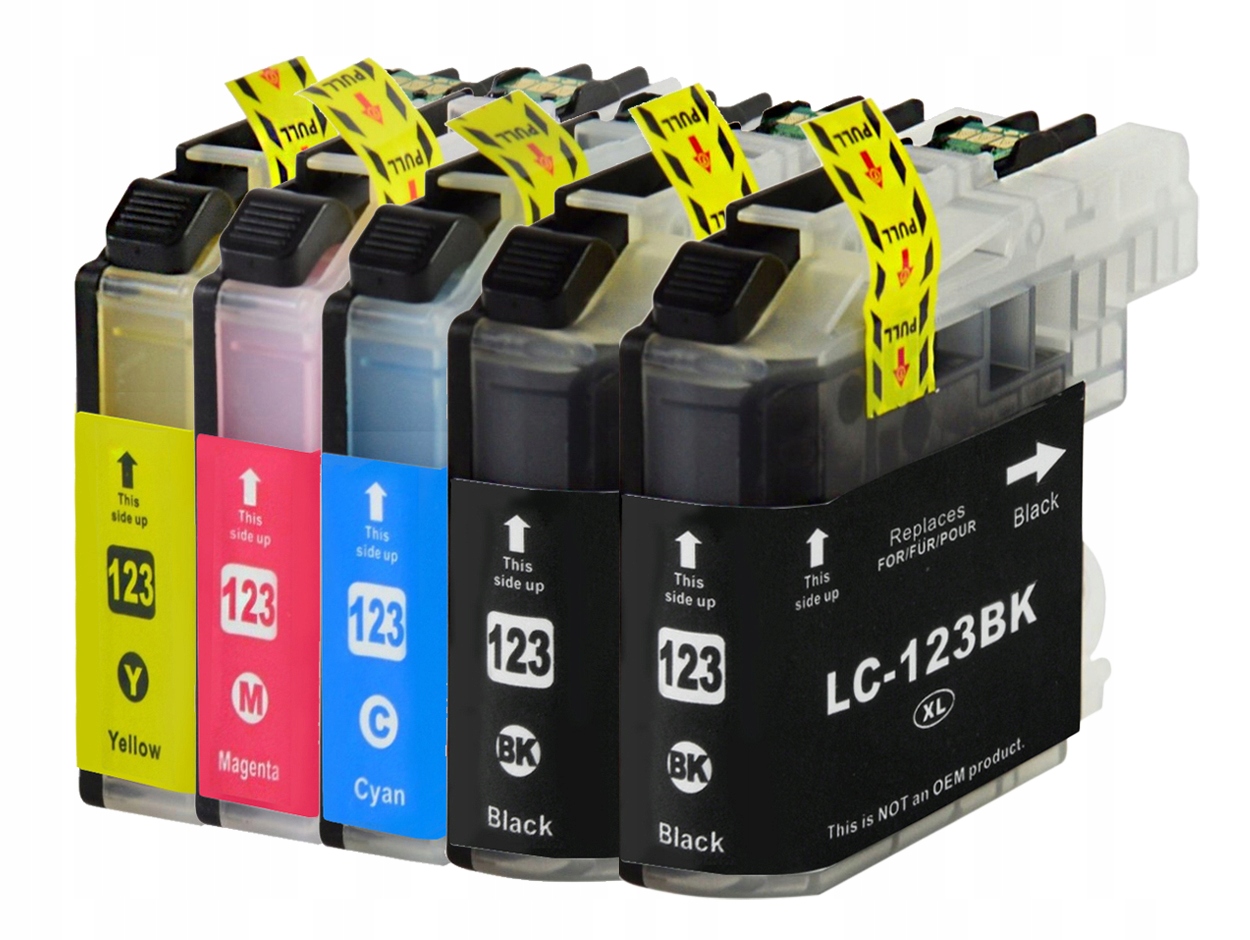 

5X Tusz Do Brother DCP-J132W J152W LC123 2X Czarny