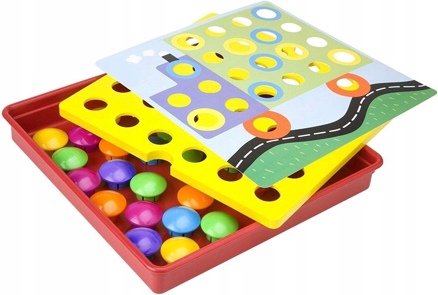PASTYLKOWE DOPASOWANIA edukacyjna układanka Montessori guzikowa mozaika Marka Doris