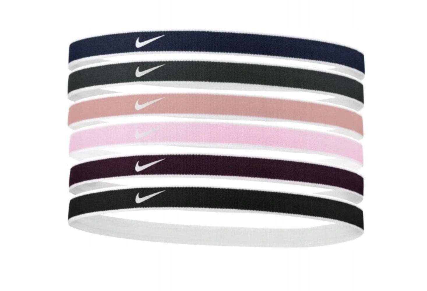 Čelenka Nike Swoosh Sport Headbands x 6 Tipped rose/pink/modrá/černá