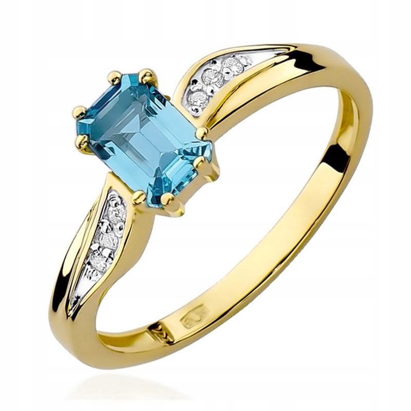 Krásný Prstýnek s Topazem 0,65 ct a Brilianty