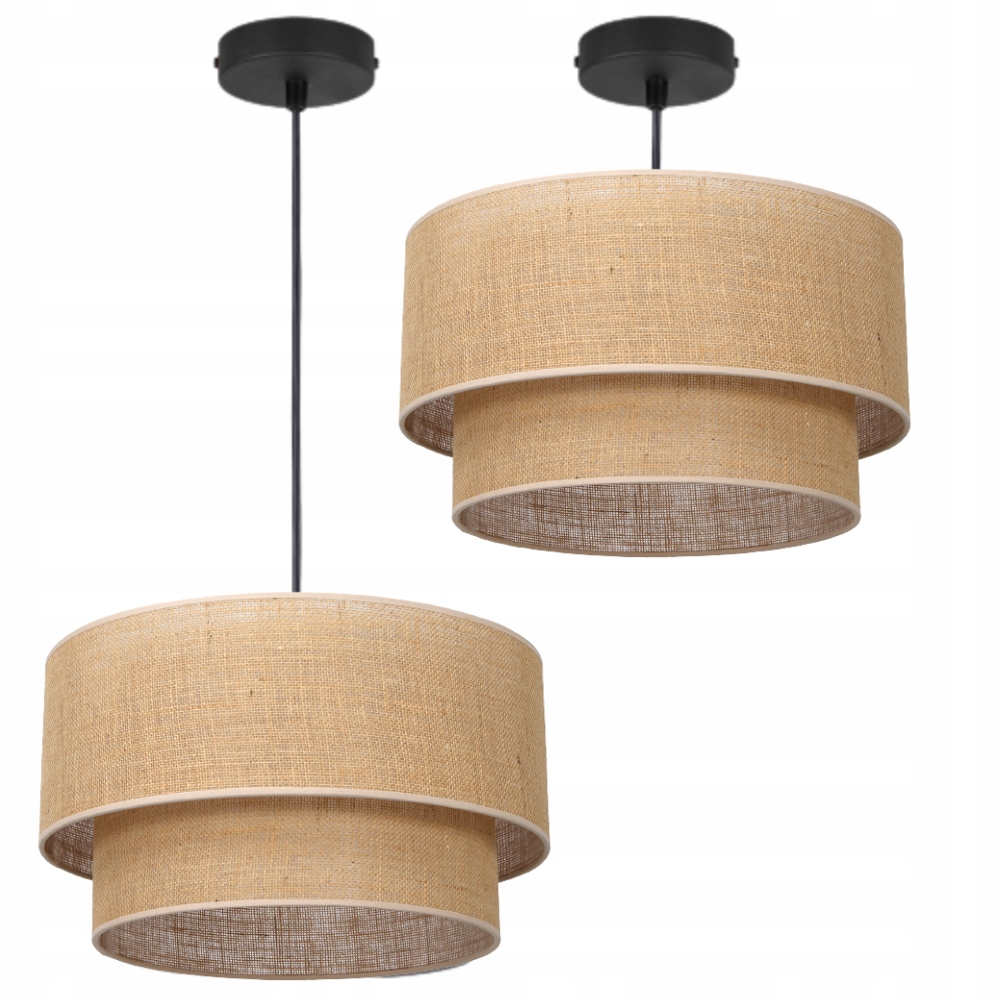 Závesná Stropná Lampa Jutové Tienidlo 45 CM, Dvojitá