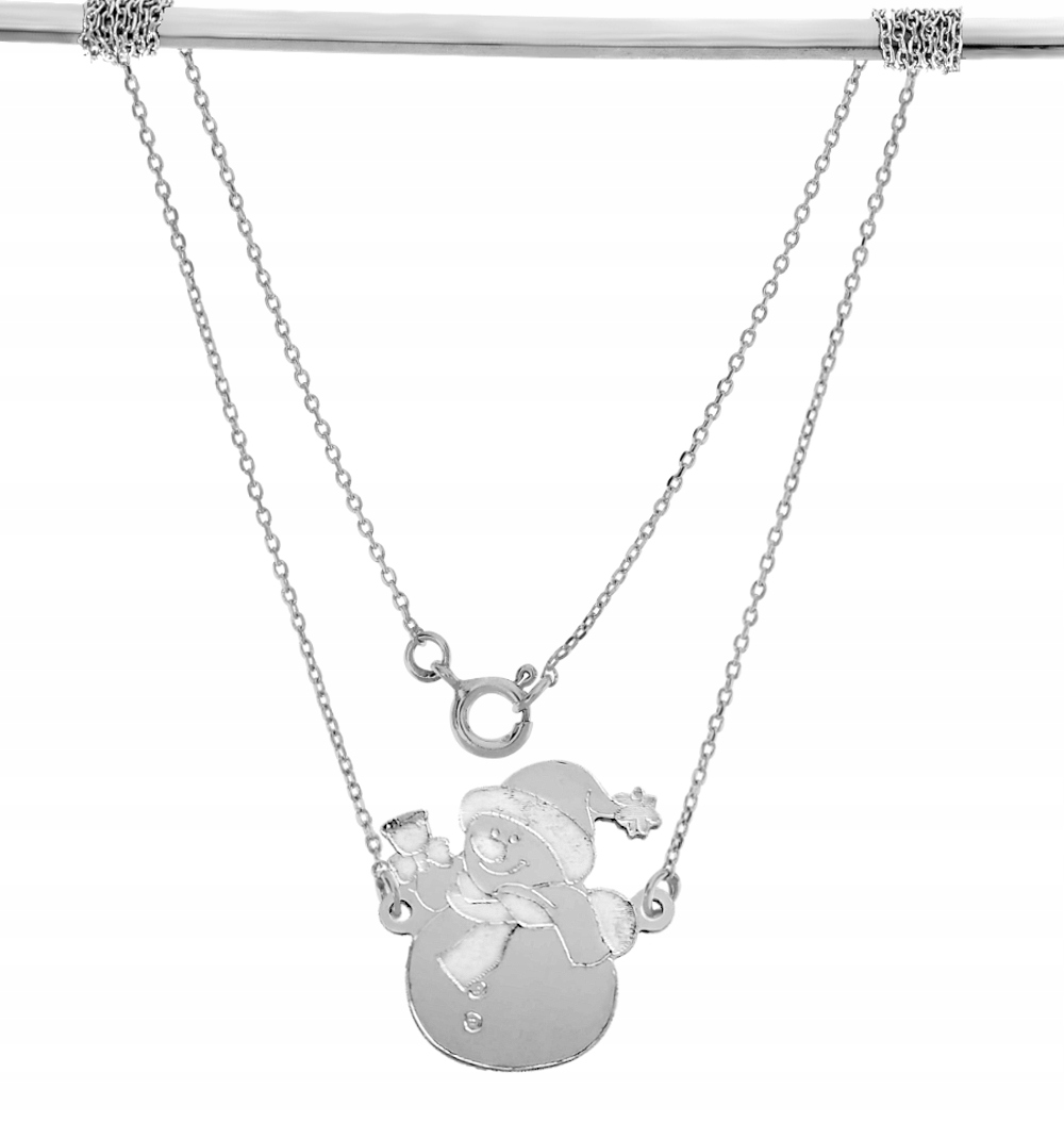 Stříbrný Zimní Náhrdelník Sněhulák Celebrita 925