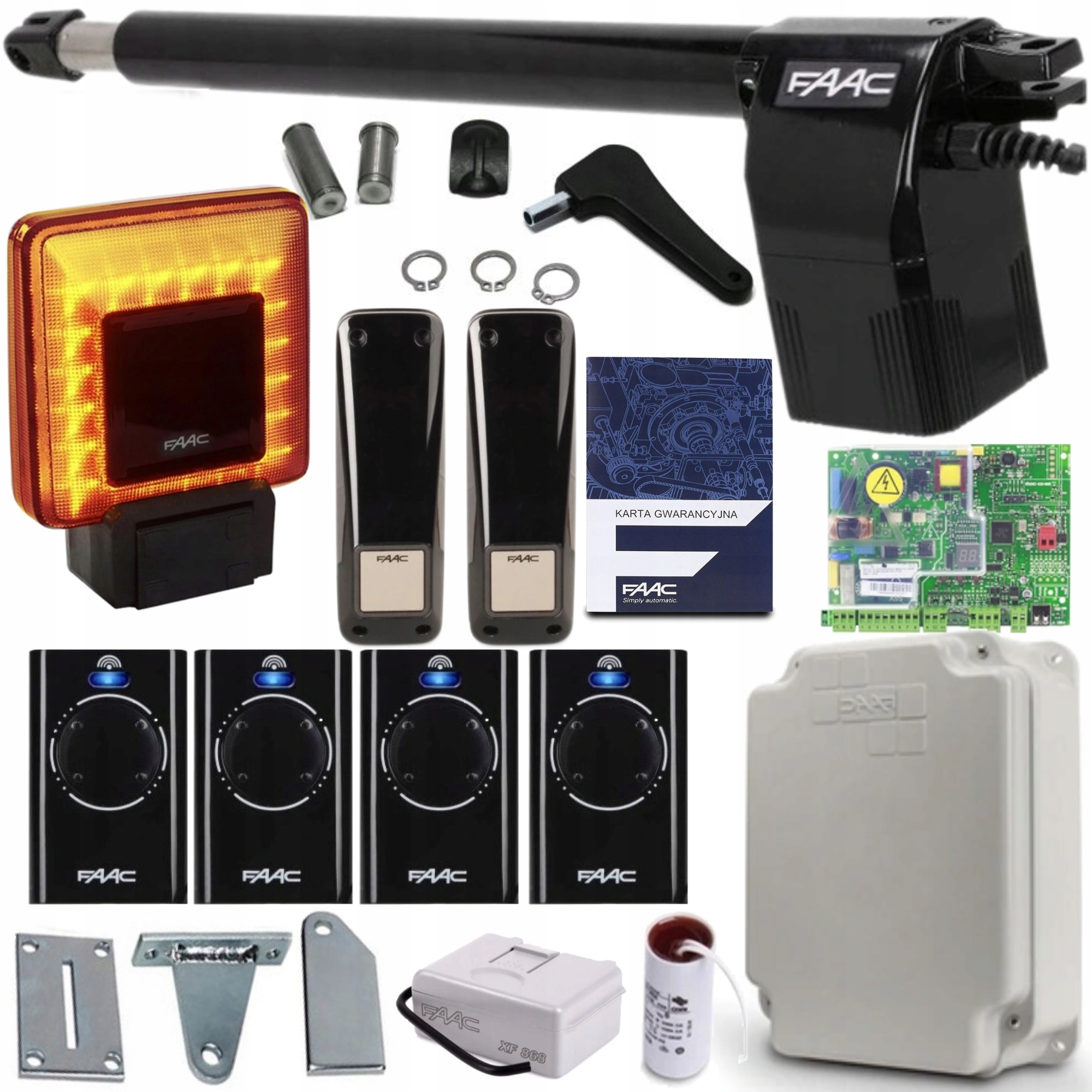 Pohon jednokřídlé brány Faac 414 Long Pravý 4xPILOT Led Lampa