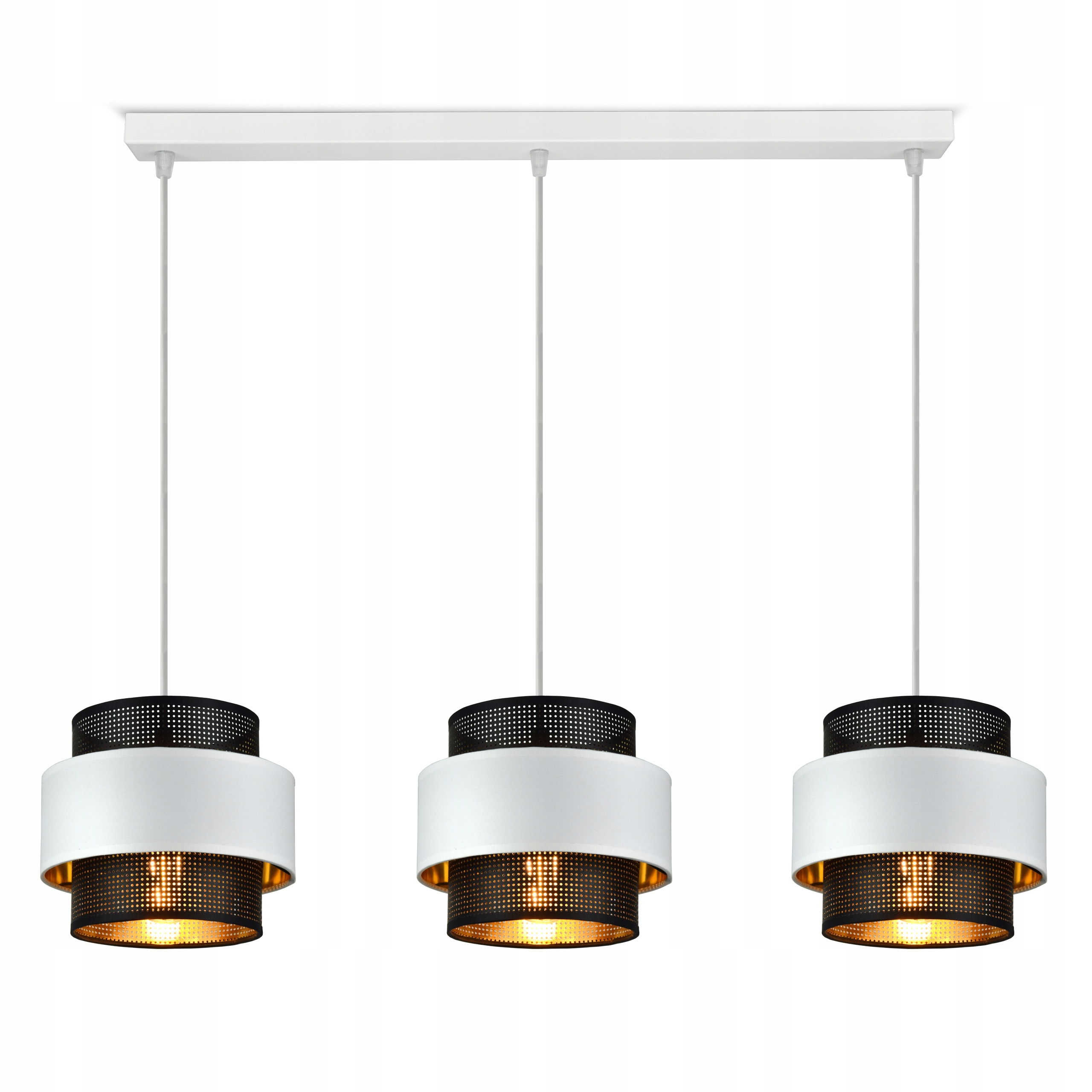

Lampa Wisząca Żyrandol Glamour Biała Czarna Złota