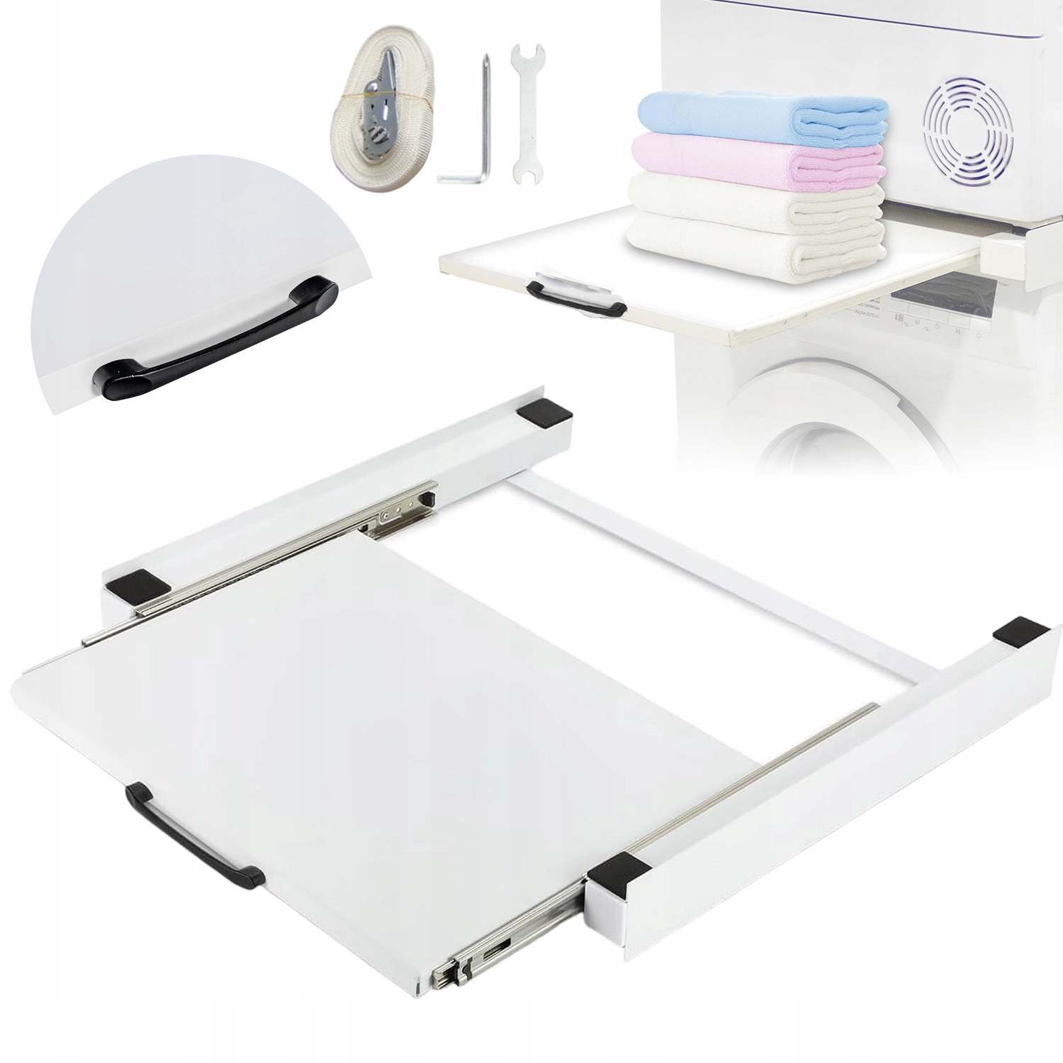 Półka Pośrednia Do Pralki Suszarki Z Wydzielonym Półmiskiem 54X60CM Trwały