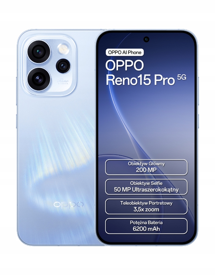 Smartfon Oppo Reno15 Pro 5G 12/512 Gb niebieski