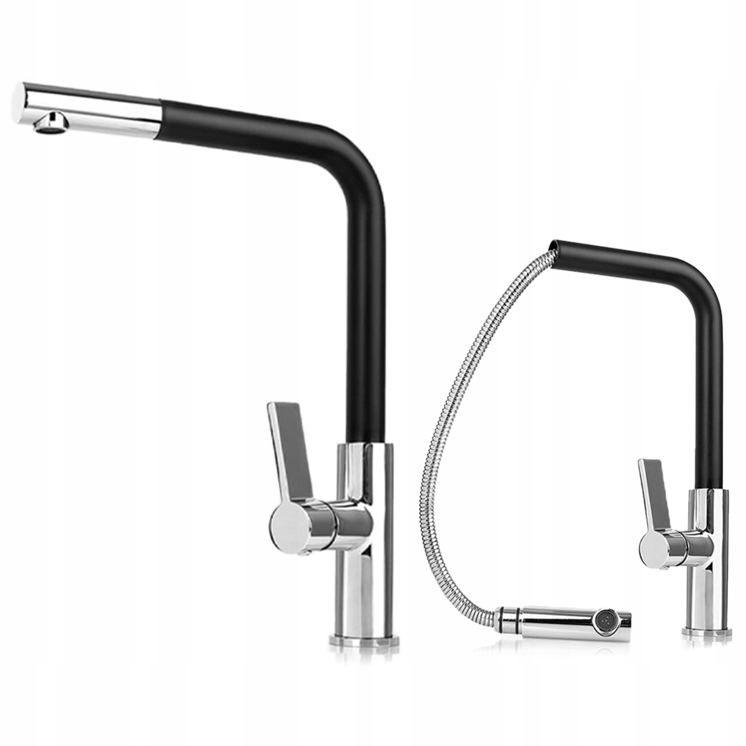 Kuchyňská stojánková baterie Rose s výsuvným výtokem pro dřez, černá