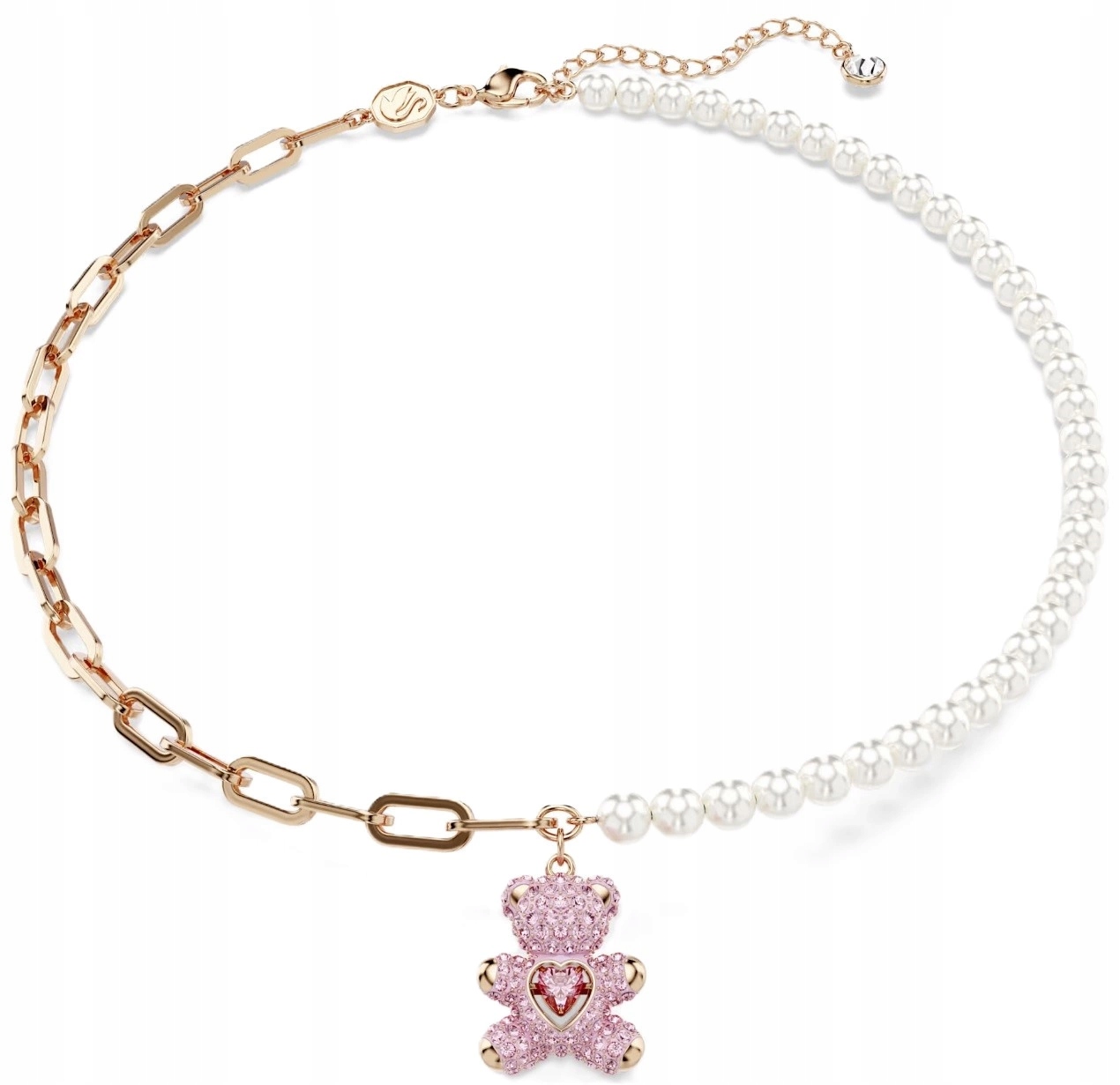 Dámský Náhrdelník Swarovski 5669166 Teddy S Křišťálovými Perlami Medvídek