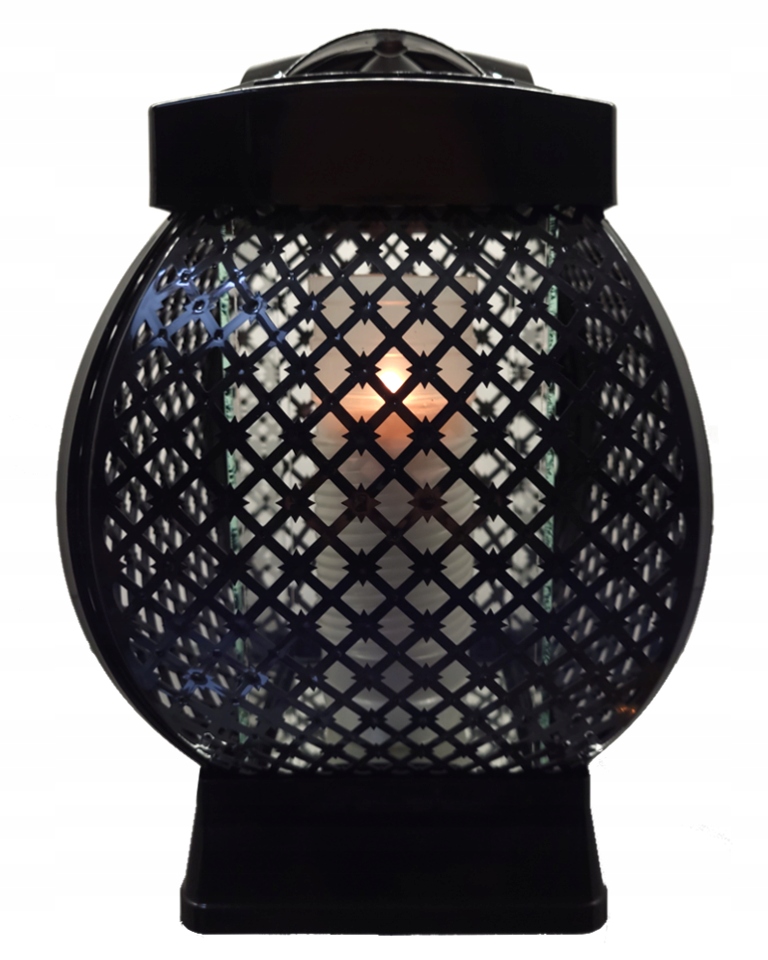 

duży czarny znicz glamour kwadrat gwiazda 31 cm