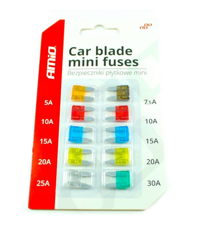 BEZPIECZNIK SAMOCHODOWY MINI 10szt