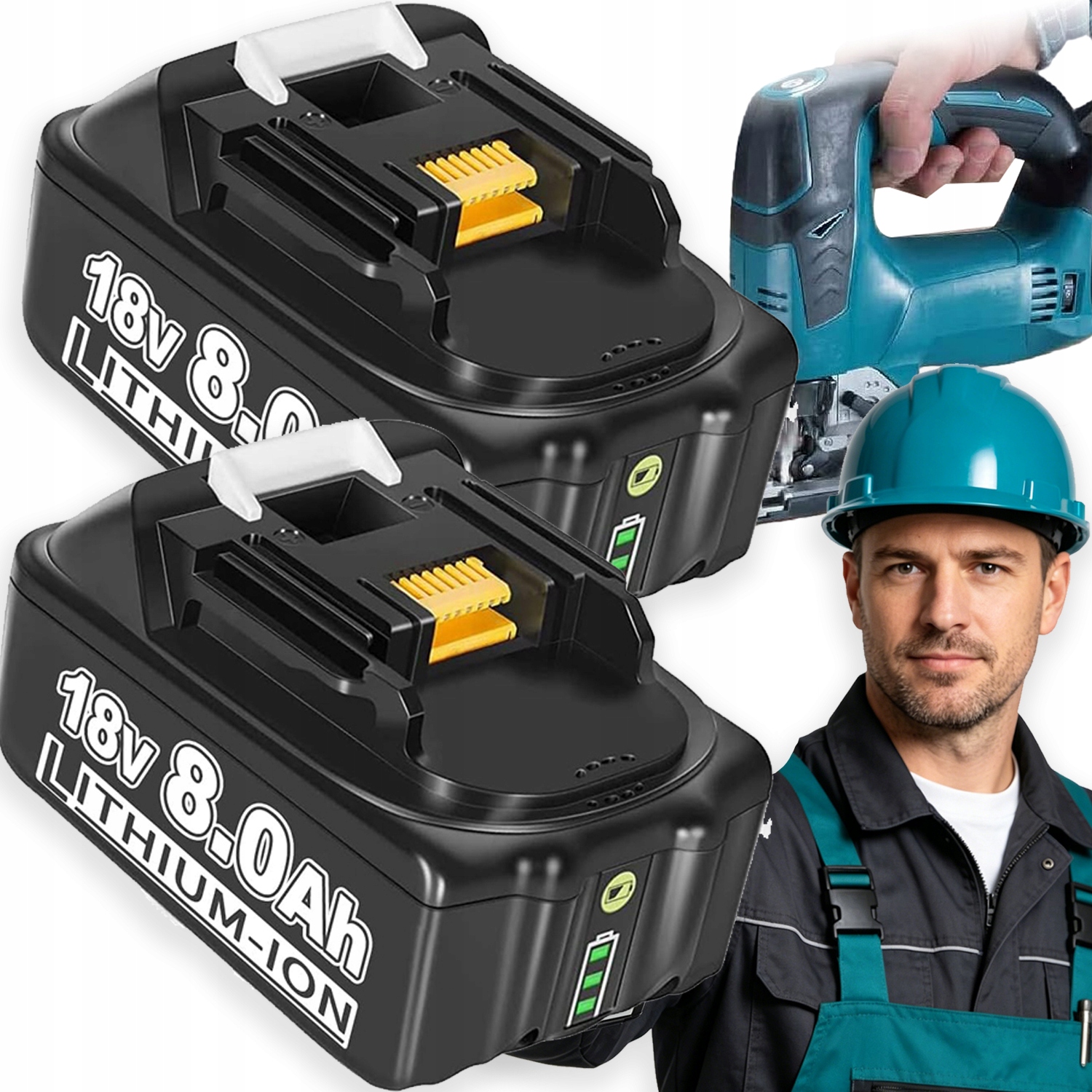 2x Baterie Pro Makita 8 Ah 18 V BL1850 BL1850B BL1860 BL1860B