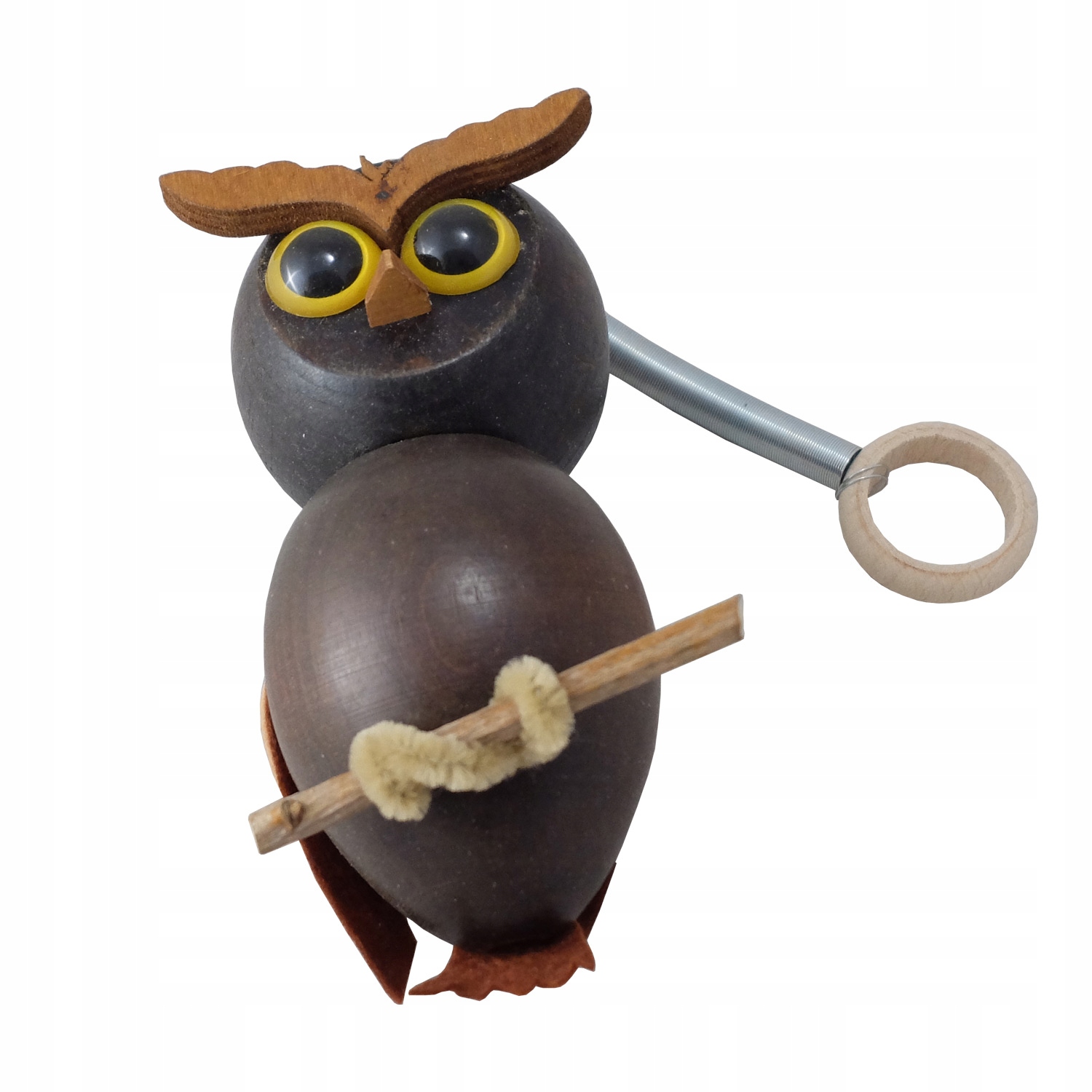 

Zabawka drewniana Sowa brąz na sprężynie Bujak Eko
