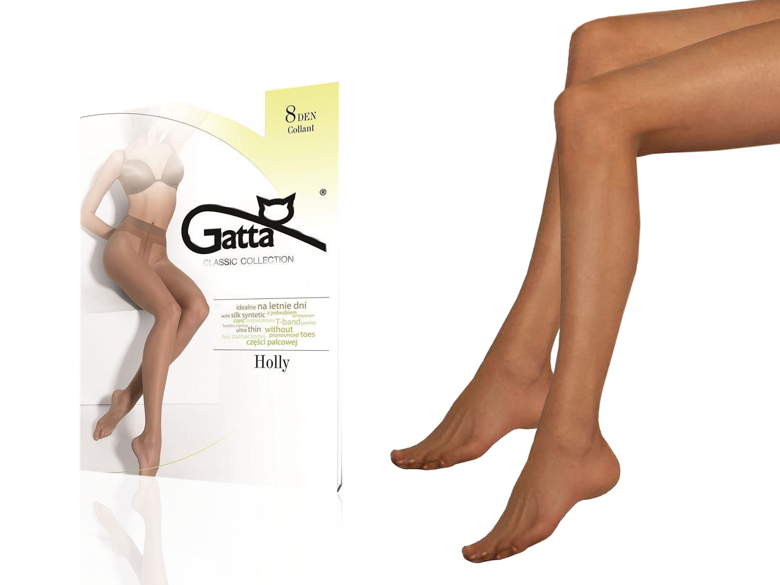 

Rajstopy matowe Holly Gatta, 8 den, beige, 3-M