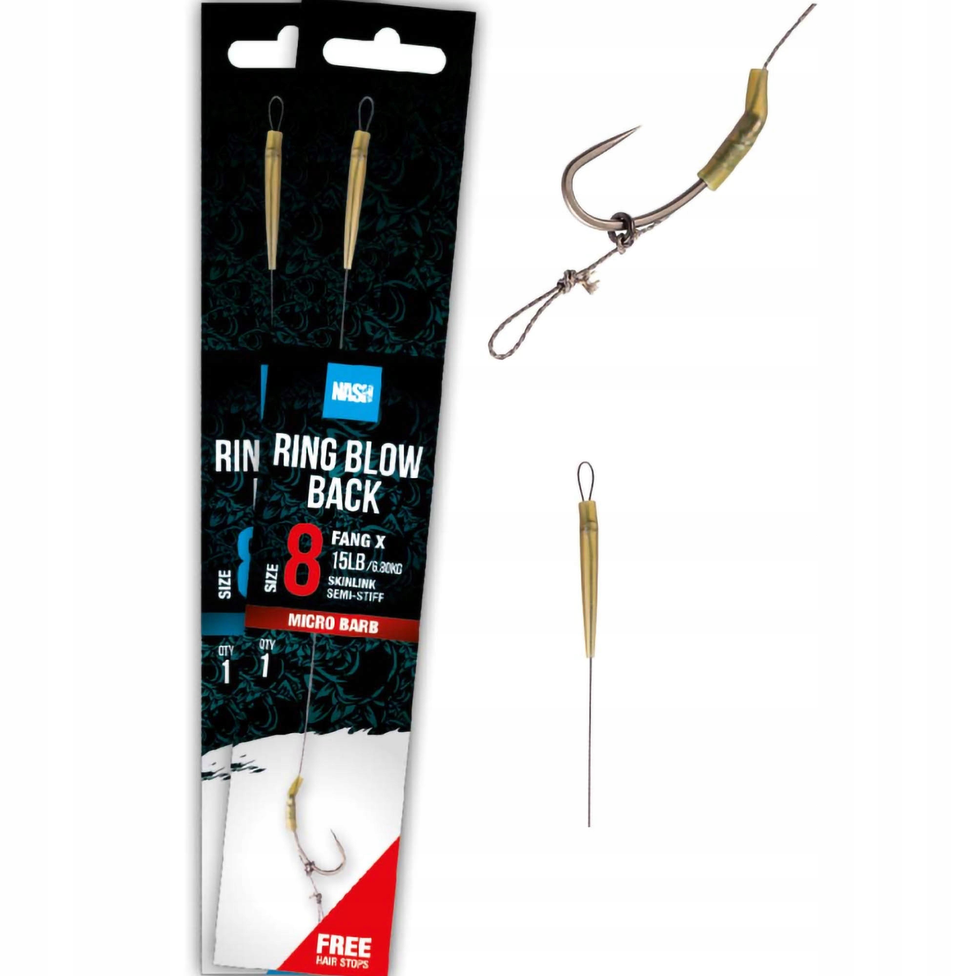 Gotowy Przypon Z Zadziorem Nash Tube Blow Back Rig Barbed r. 4