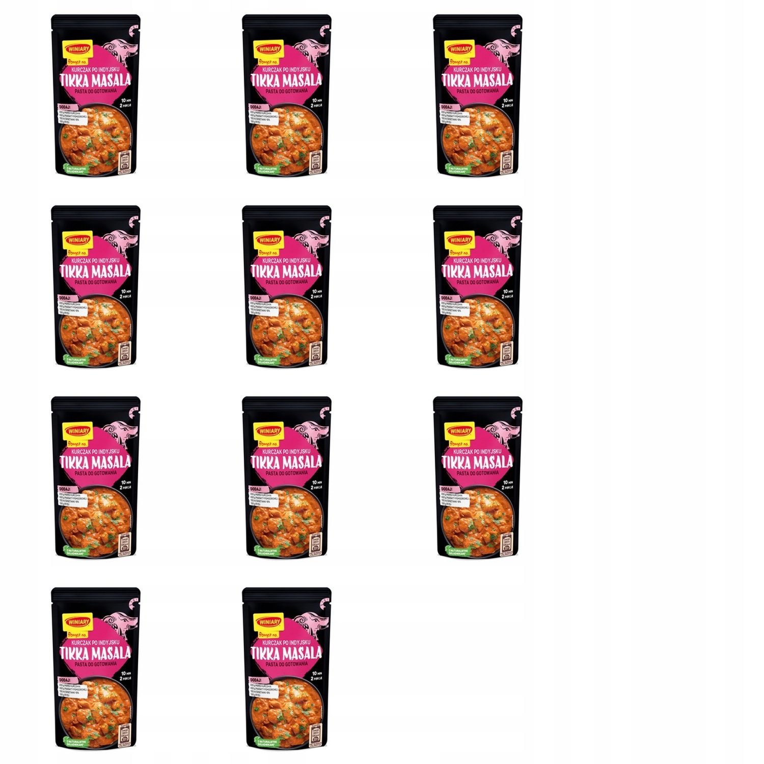 11x 65g Winiary pomysł na... kurczak po indyjsku tikka masala Karton