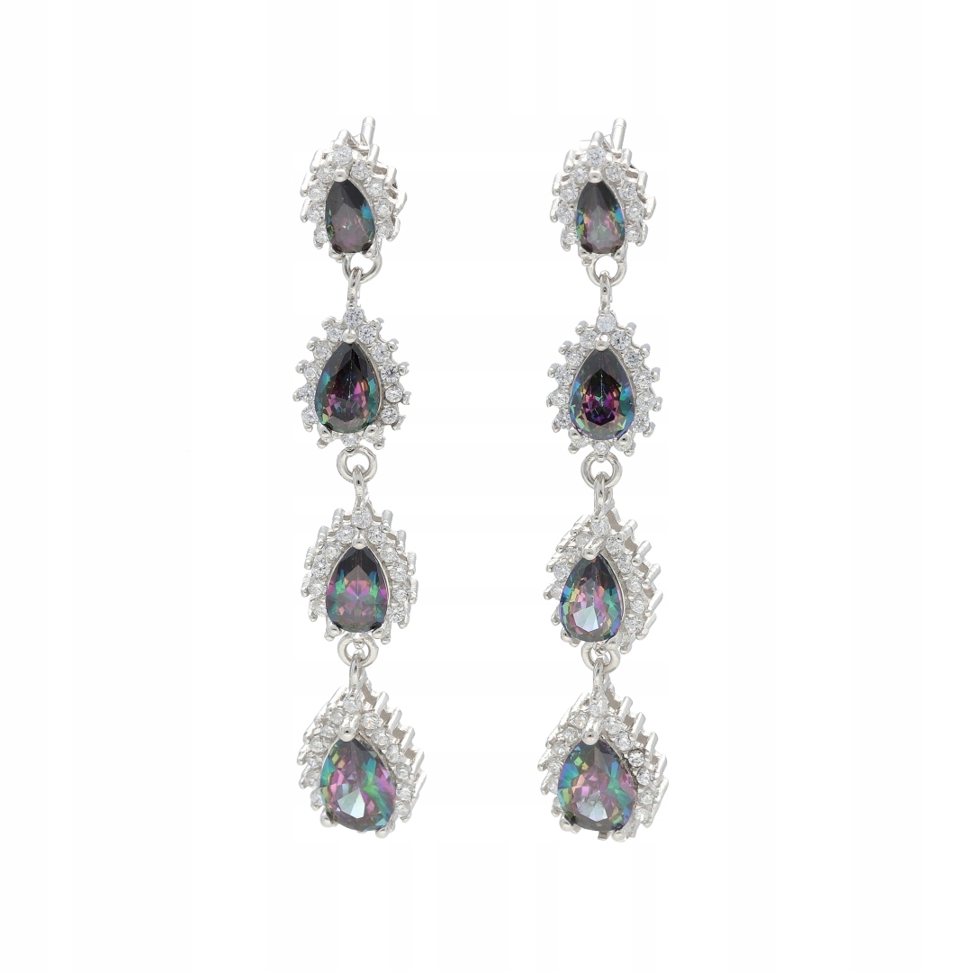 Dlouhé náušnice z markýzy se zirkony