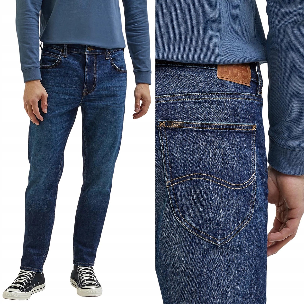Lee Austin regular tapered Hero klasické tmavé džínové kalhoty W32 L34