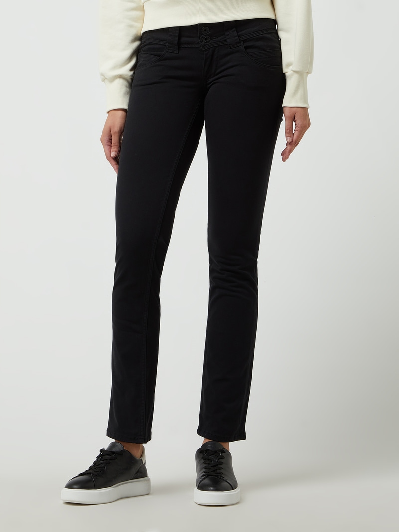 Pepe Jeans Dámské Džíny Jednoduché Černé Hladké 28/32 6FA