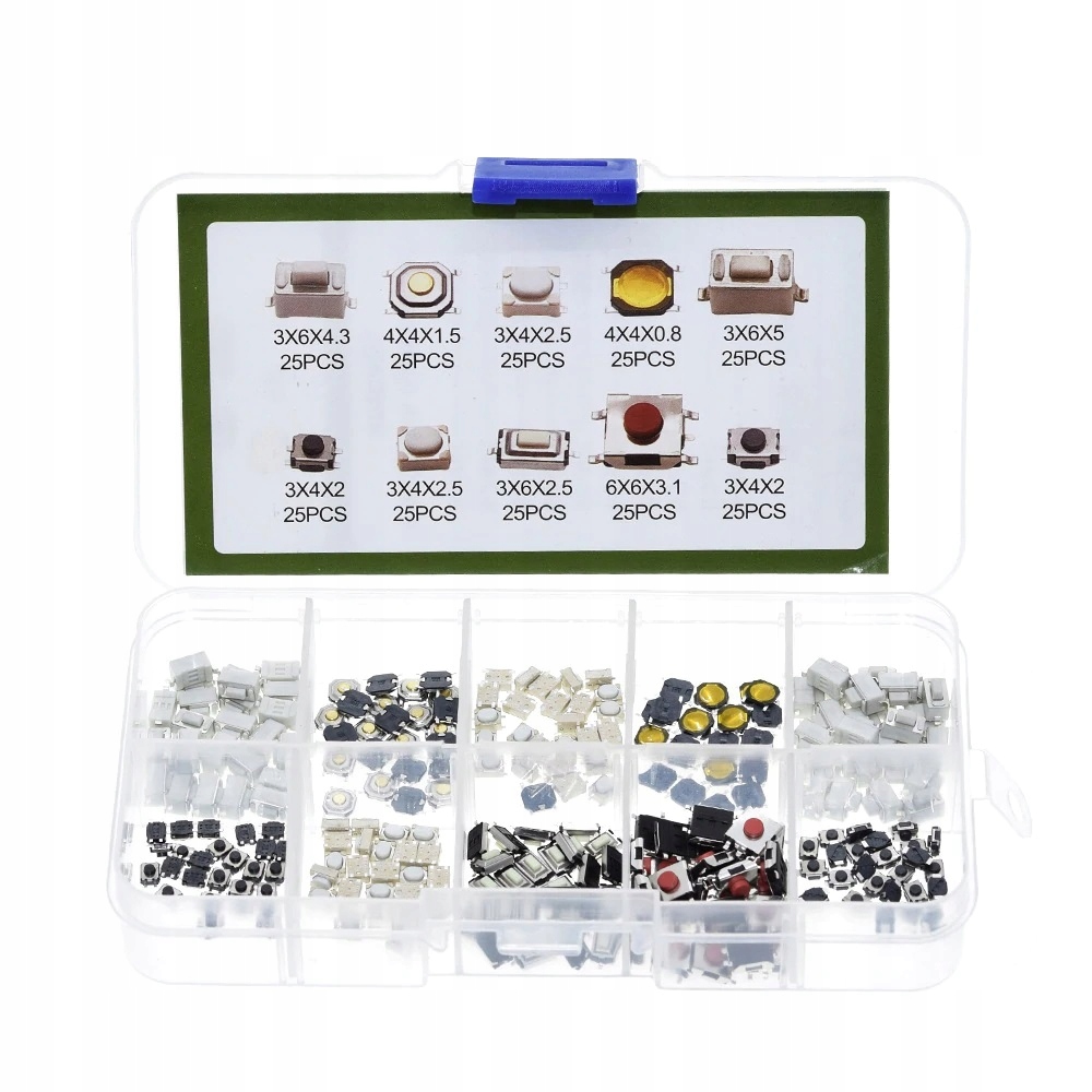 

Zestaw mikroswitch tact switch 250 sztuk Box