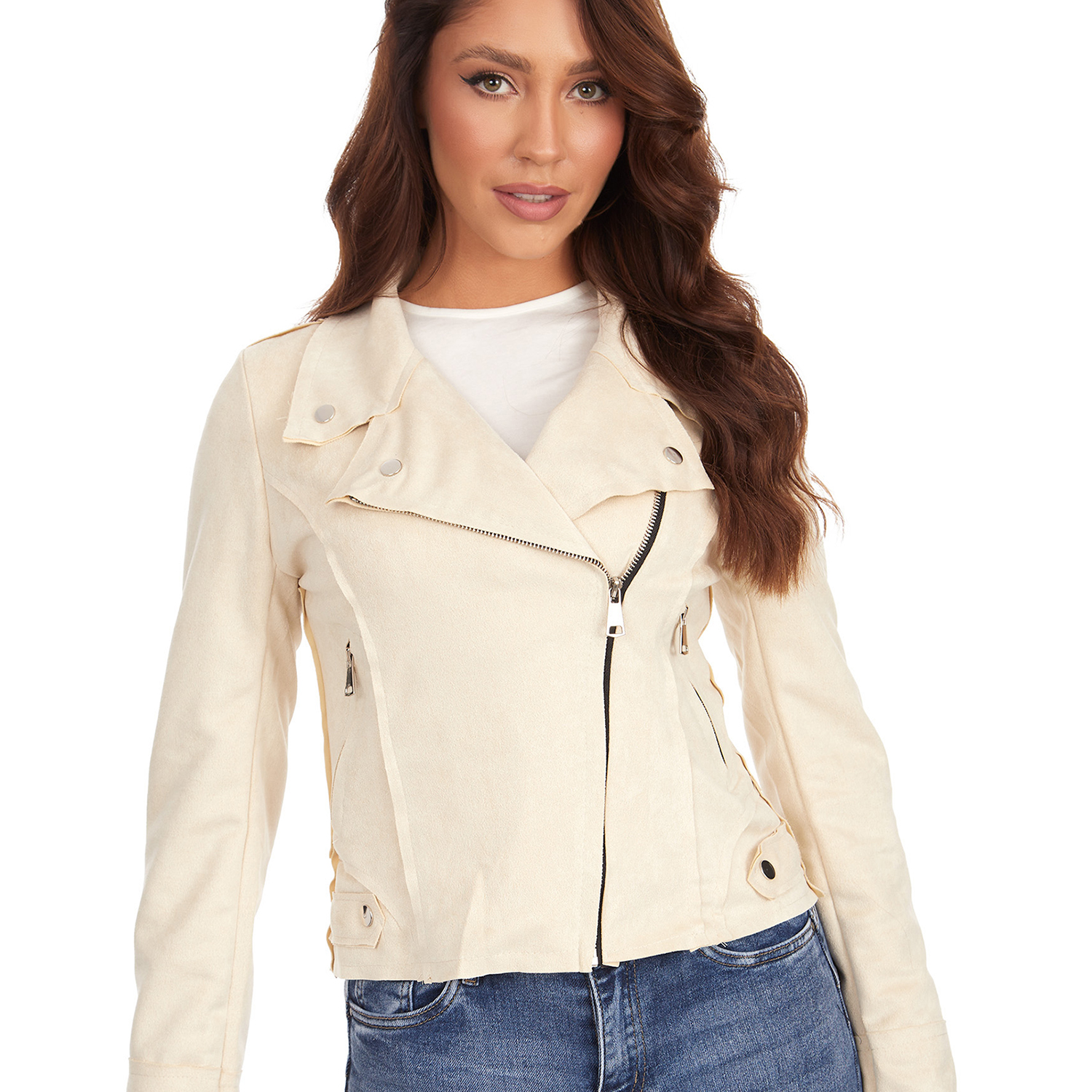 

176_ S/36 Kurtka Ramoneska Skórzana Zamszowa