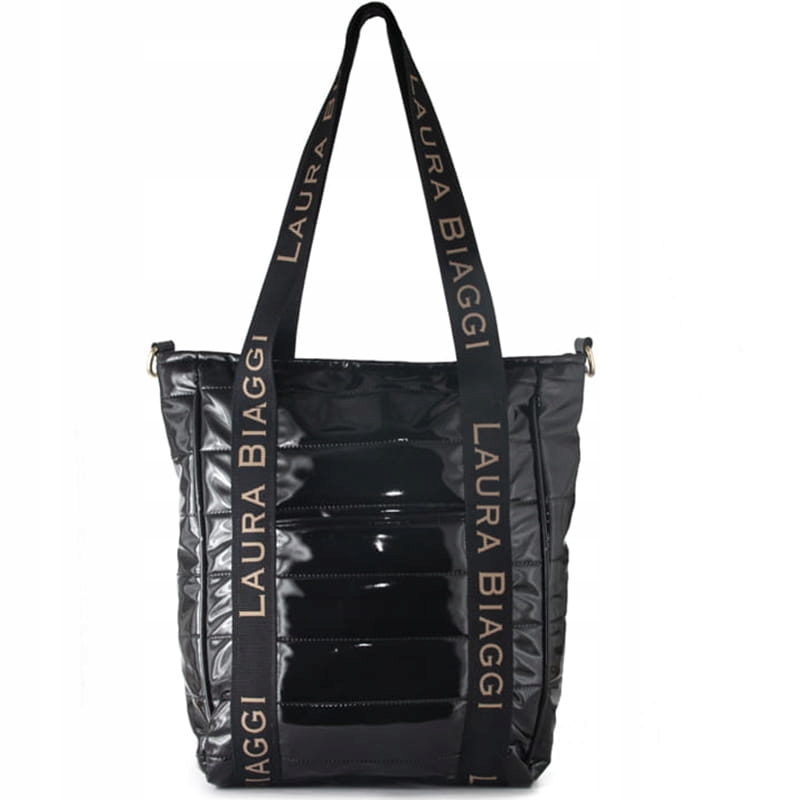 

Laura Biaggi pikowana torebka- shopper lakierowana