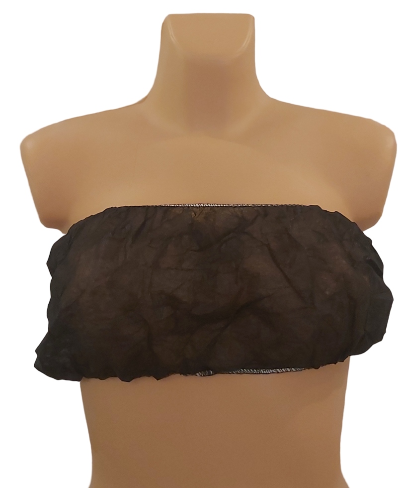 Biustonosz jednorazowy czarny wiązany na troki 100 szt. Biustonosze do Spa