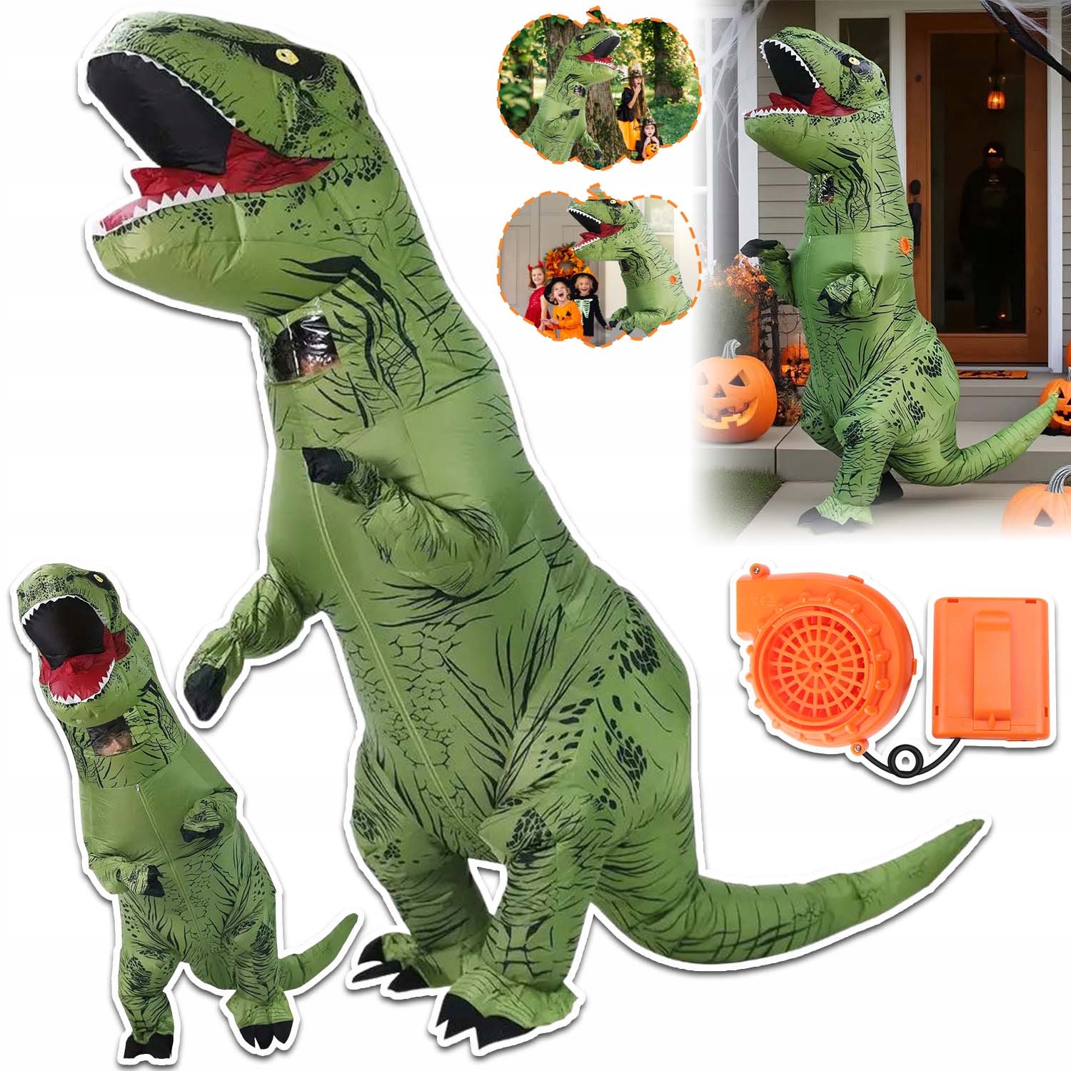Kostým Dinosaurus T-rex Nafukovací Karnevalový Kostým Dospělý 155CM-190CM