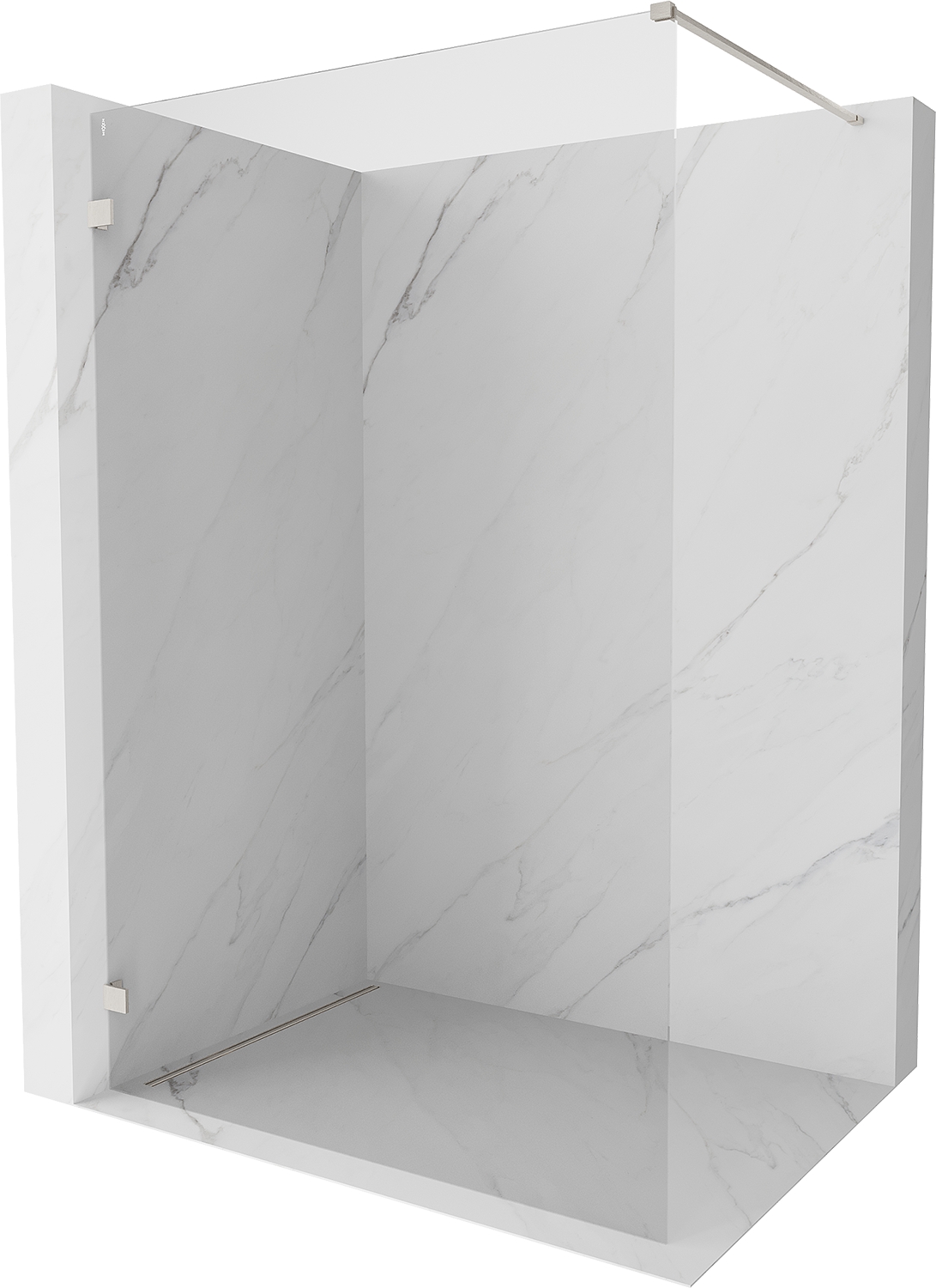 Mexen Lunar Ścianka Prysznicowa Walk-in Lewa 110X200 Transparent Nikiel