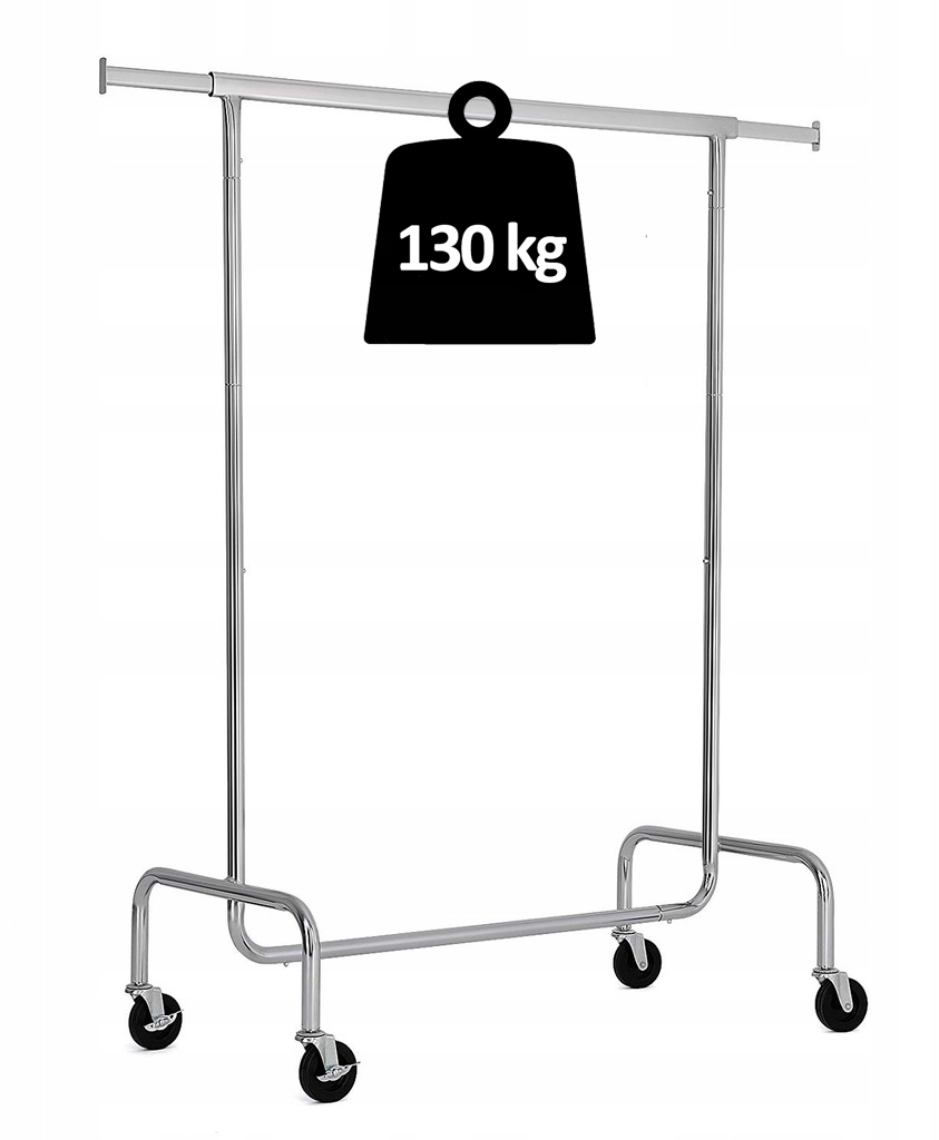 Kovový Věšák Na Oblečení Na Kolečkách, Výsuvný, Chromovaný Arventa Style