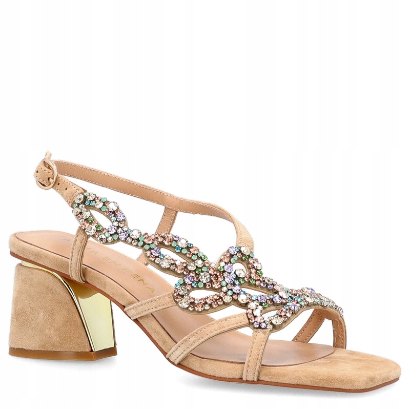 Španělské sandály na podpatku Alma En Pena V240715 Béžové 36